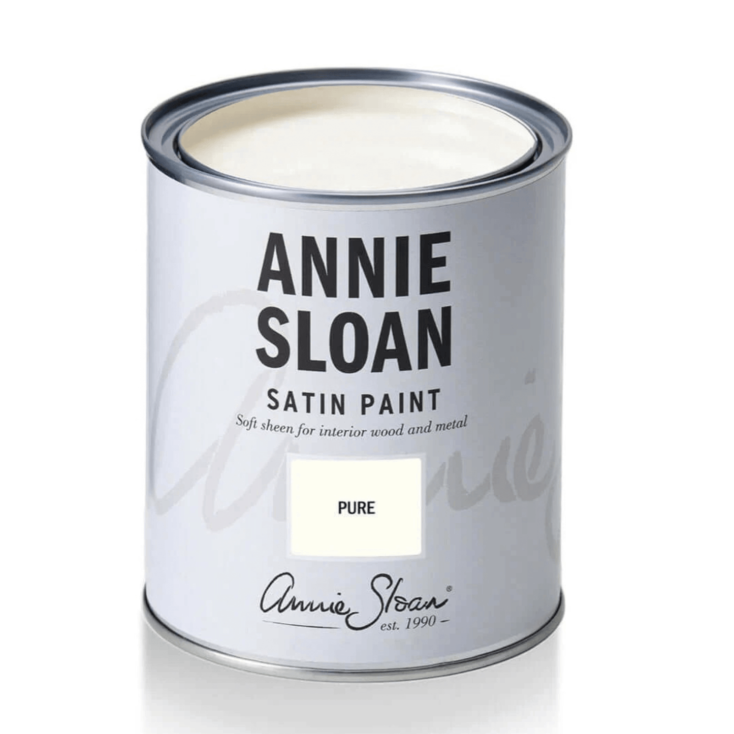 Pure - Annie Sloan Satin Paint® can with a soft sheen, ideal for interior wood and metal surfaces.