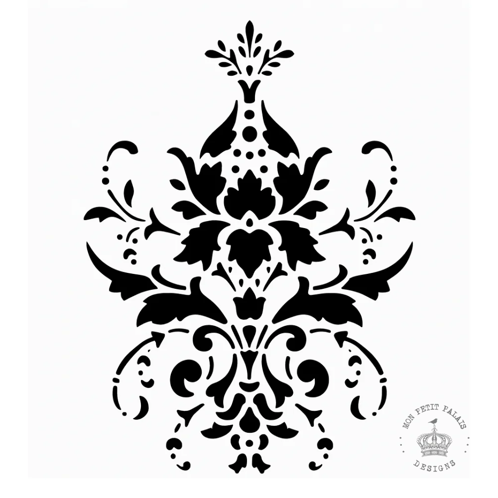 Damask Bloom Decorative Stencil – French Wall & Furniture Pattern