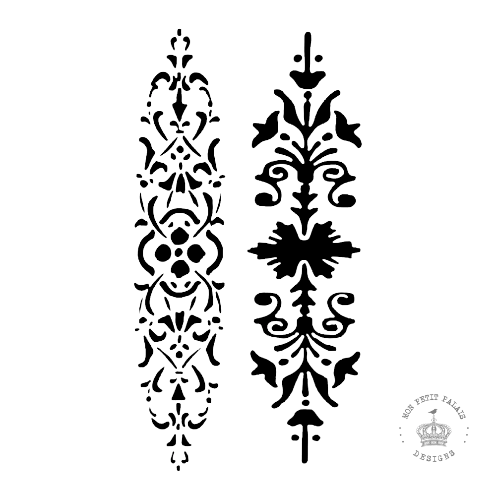Ornate Border Decorative Stencil – Vertical Pattern Design