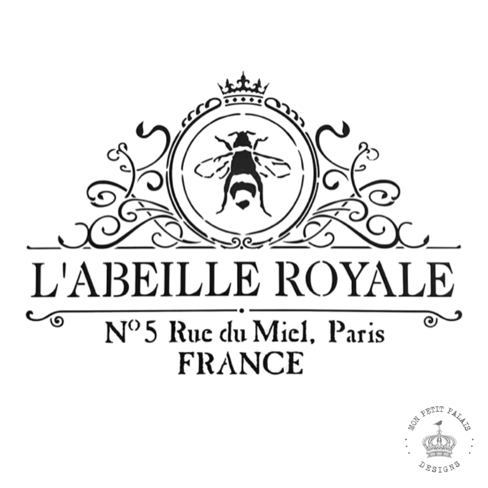 L’abeille Royale Decorative Stencil – French Bee Emblem with Crown