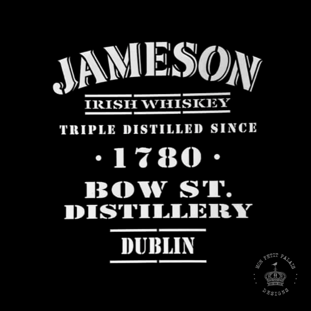 Jameson Irish Whiskey Vintage Stencil - Dublin Distillery Design