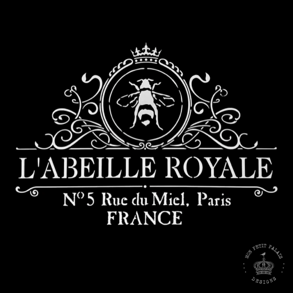 L’abeille Royale Decorative Stencil – French Bee Emblem with Crown