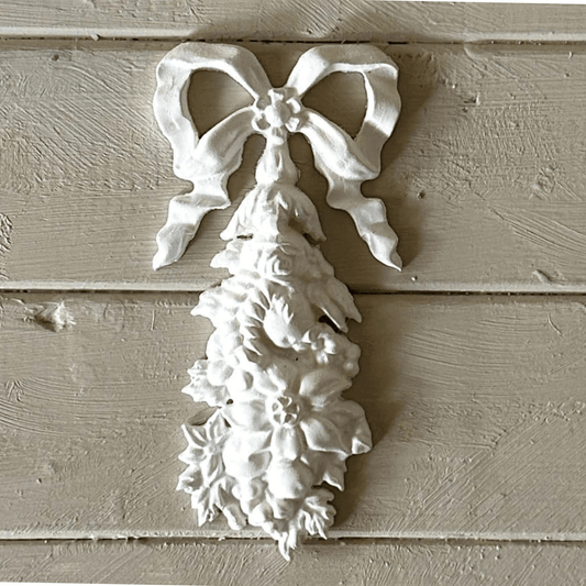 Drop 001 - Resin Applique for Furniture & Crafts featuring a cascading floral design and bow detail.