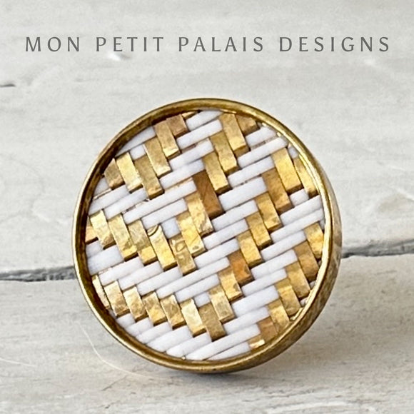 Mina Gold Woven Knob