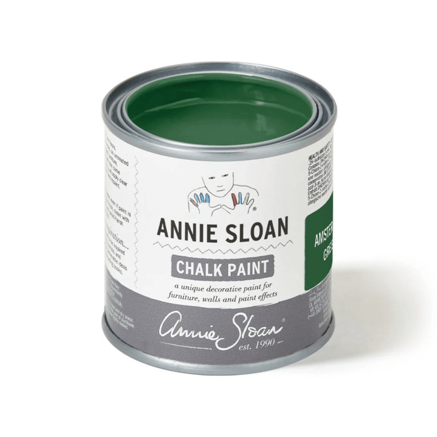 Amsterdam Green - Annie Sloan Chalk Paint can featuring a bold green color for furniture and walls.