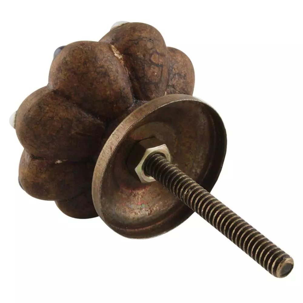 Rusty Flower Ceramic Knob