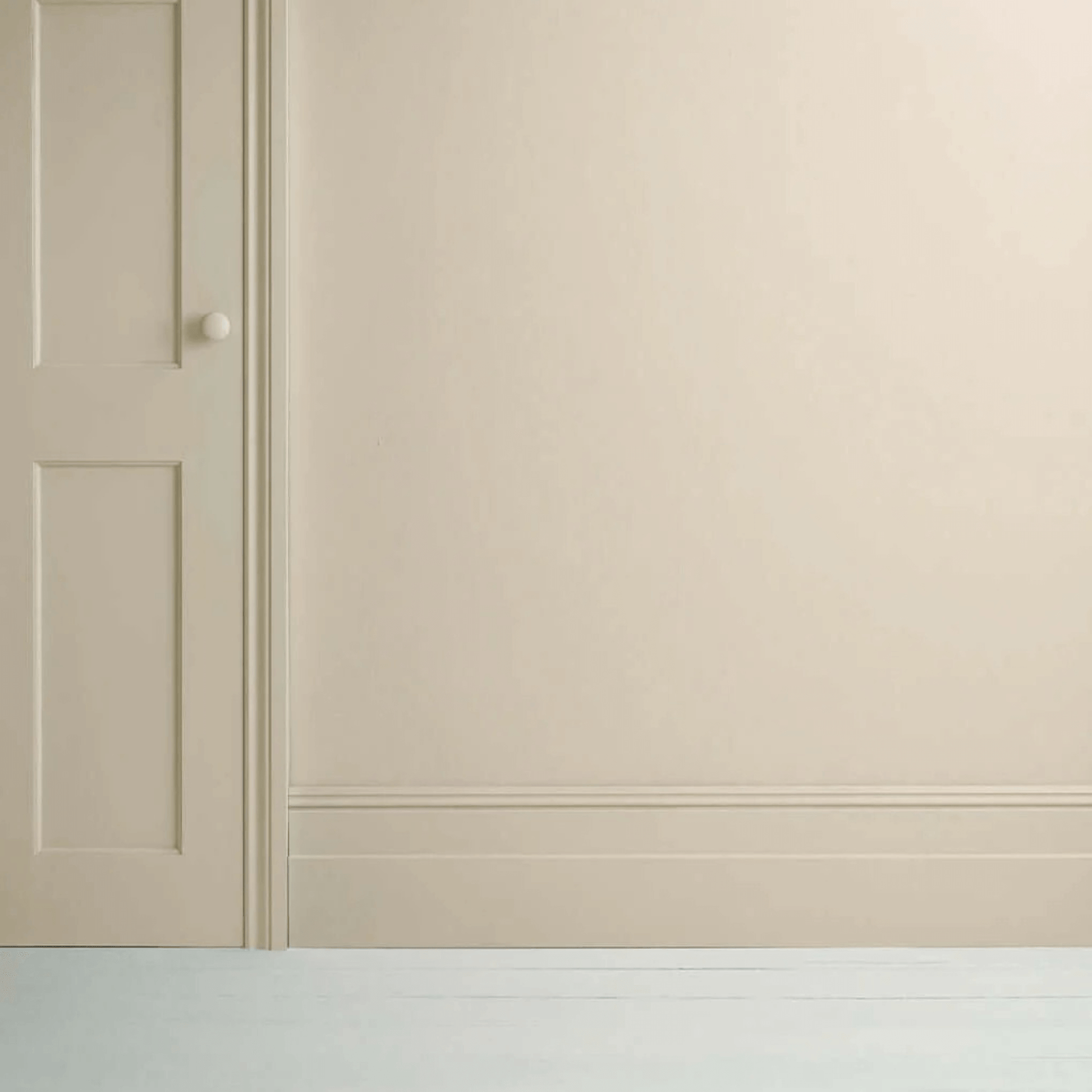 Canvas - Annie Sloan Satin Paint applied on a wall and door, showcasing a beautiful beige-white finish.