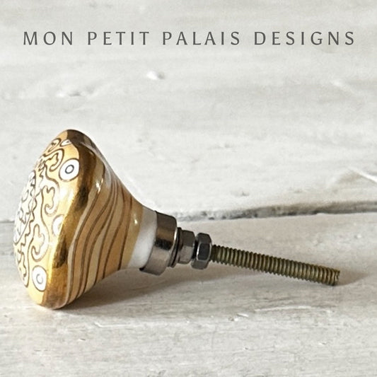 Arles & Gold Ceramic Knob