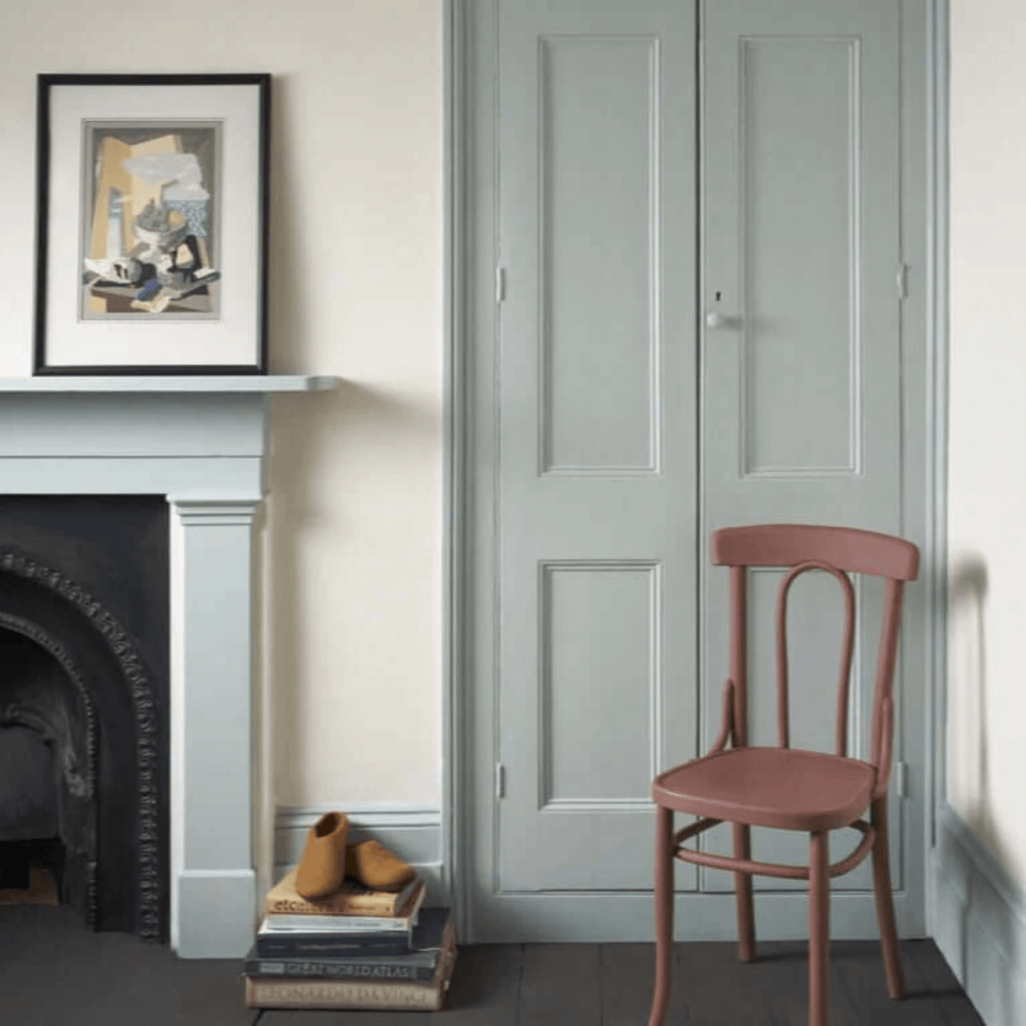 Upstate Blue - Annie Sloan Satin Paint used on elegant interior doors and trim.