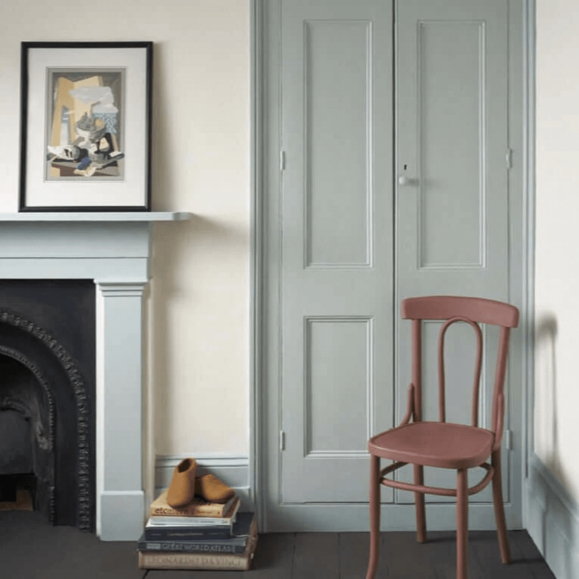 Upstate Blue - Annie Sloan Satin Paint used on elegant interior doors and trim.