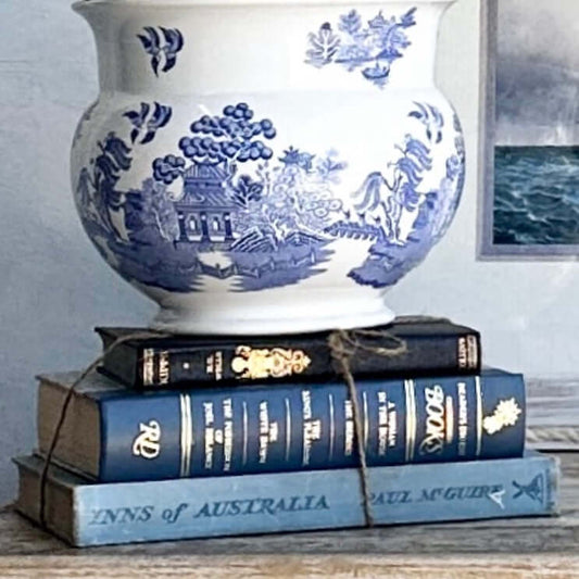 Ocean Whispers Vintage Book Stack