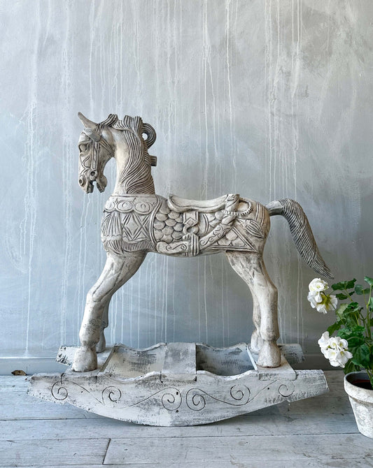 Brocante White Weathered Rocking Horse