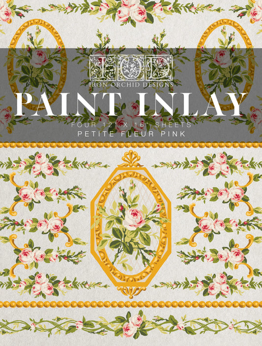 PETITE FLEUR 12x16 IOD DECOR PAINT INLAY PAD™ - PINK