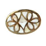 Brass & Mother of Pearl Oval Knob