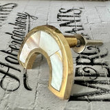 Brass & Mother of Pearl C-Shape Pull