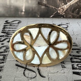 Brass & Mother of Pearl Oval Knob