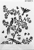 Botanical Bird and Branch Stencil Two-Part