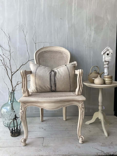 French Provincial Rattan & Wood Chair