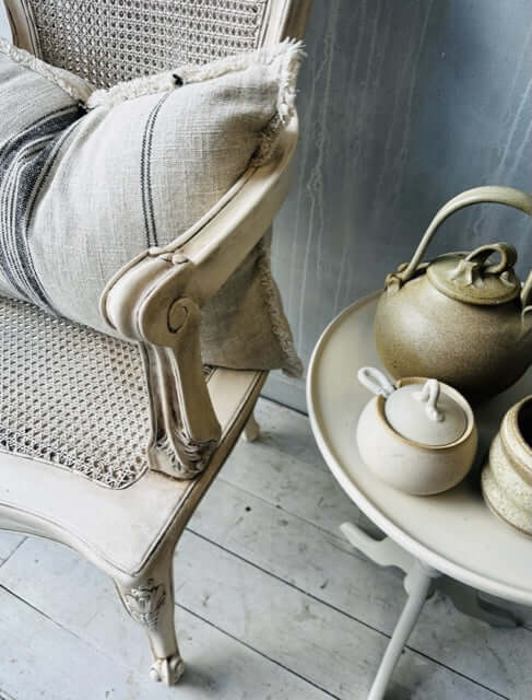 French Provincial Rattan & Wood Chair