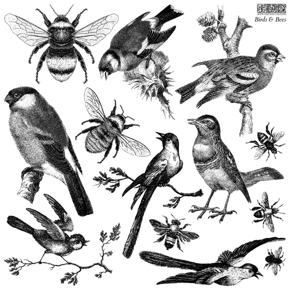 BIRDS AND BEES 12 X 12 IOD DECOR STAMP™