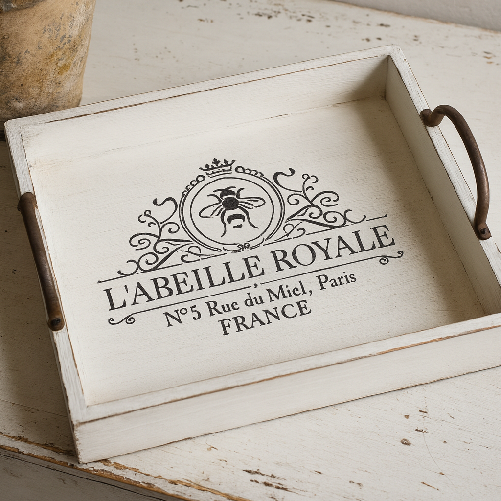 L’abeille Royale Decorative Stencil – French Bee Emblem with Crown