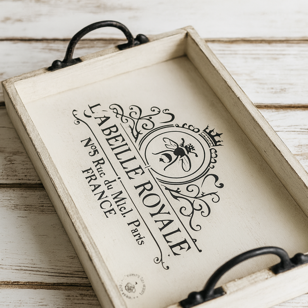 L’abeille Royale Decorative Stencil – French Bee Emblem with Crown