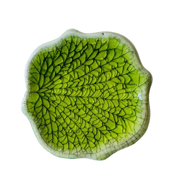 Green Crackle Glass Knob