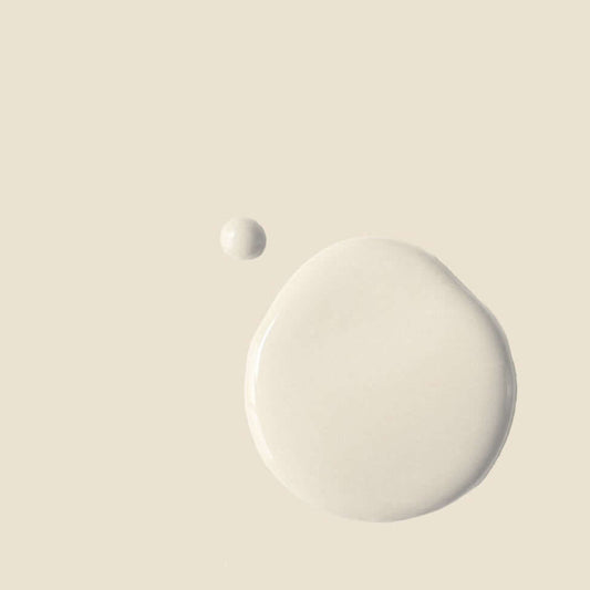 Original - Annie Sloan Satin Paint in creamy white, showcasing a paint droplet against a soft background.