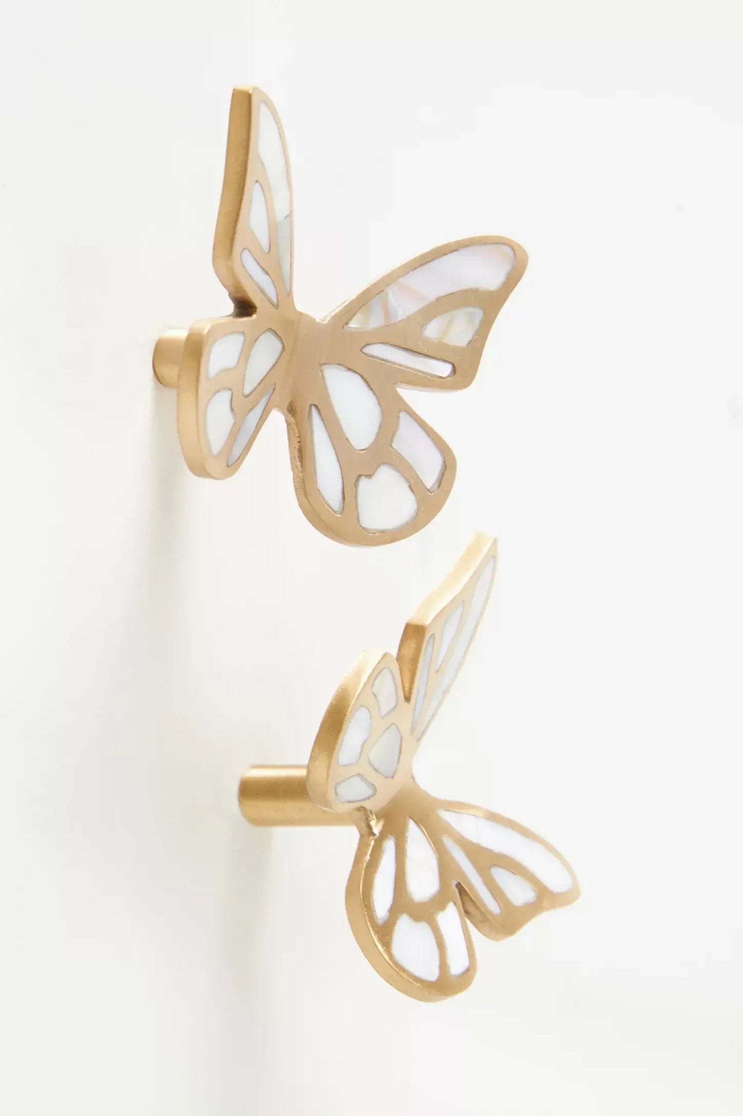 Butterfly Brass & Mother of Pearl Cabinet Knob