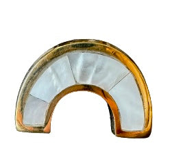 Brass & Mother of Pearl C-Shape Pull