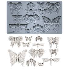 IOD Monarch Decor Mould with detailed butterfly and dragonfly designs for crafts and baking.