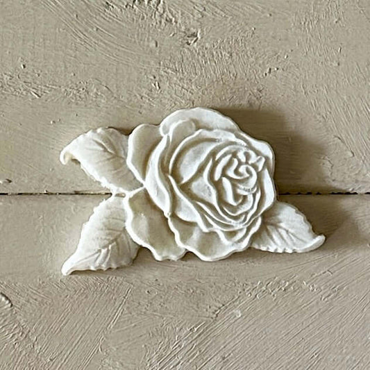 Rosette 009 - Resin Applique for Furniture & Crafts, a classic rose design for décor and crafts.