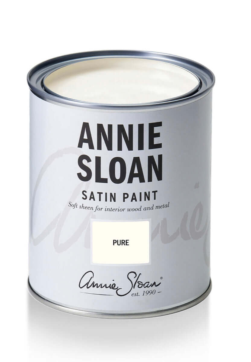 Pure - Annie Sloan Satin Paint® can with a soft sheen, ideal for interior wood and metal surfaces.