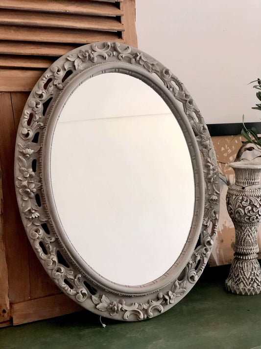 Oval Ornate Hand Painted Mirror