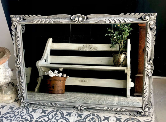 Ornate Wooden Hand Painted Mirror
