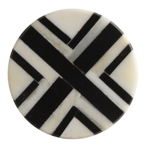 Black & Cream Cross Bone Knob