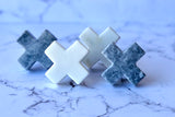 Grey Marble Cross Knob
