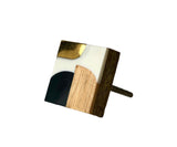 Wood Brass Resin Square Knob