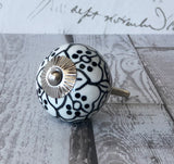 Black and White Ceramic Knob