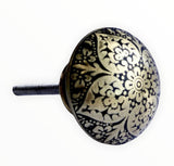 Billie Gold & Black Moroccan Engraved Knob