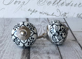 Black and White Ceramic Knob
