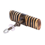 Stitch Rattan Black & Natural T-Bar Pull