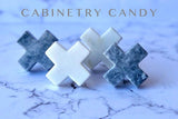 Grey Marble Cross Knob