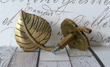 Autumn Gold Leaf Cast Iron Door Knob