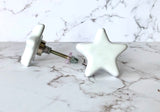 White Ceramic Star Knob