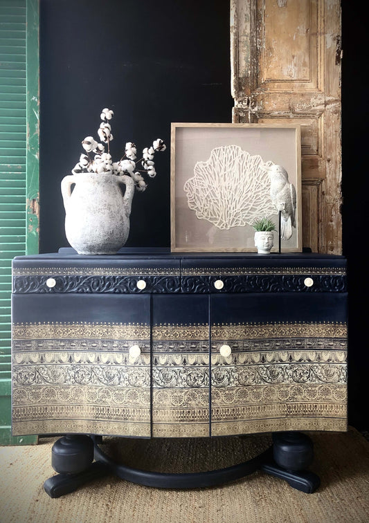 Boho Luxe Vintage Cabinet