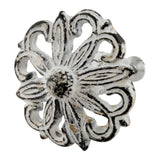 White Iron Cut-Out Detail Knob