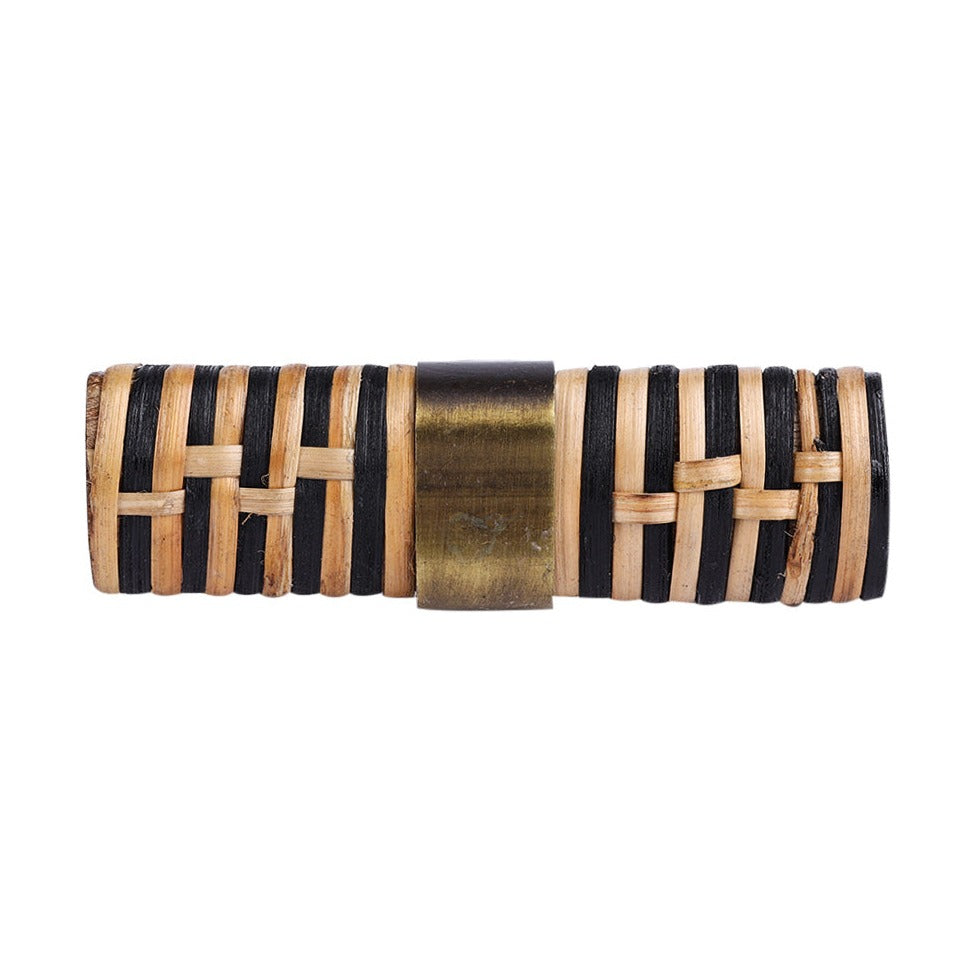 Stitch Rattan Black & Natural T-Bar Pull
