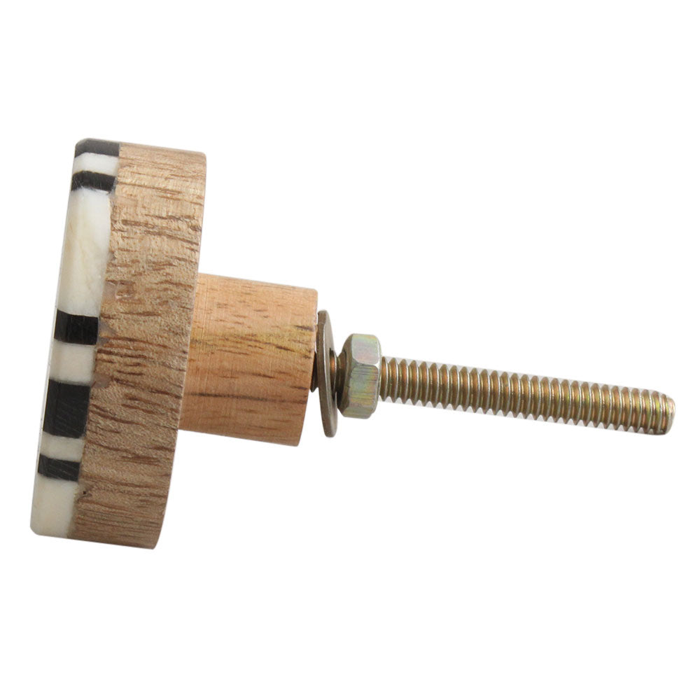 Black & Cream Cross Bone Knob