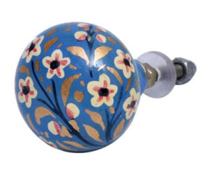 Slate Blue Flower Knob